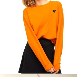 Womens/Girls Disney Mickey Mouse Long Sleeve Sweater, Size M, mustard